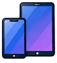 Smartphone vor einem Tablet